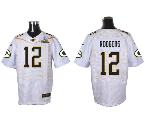 Nike Packers #12 Aaron Rodgers White 2016 Pro Bowl Men's Stitched NFL Elite Jersey